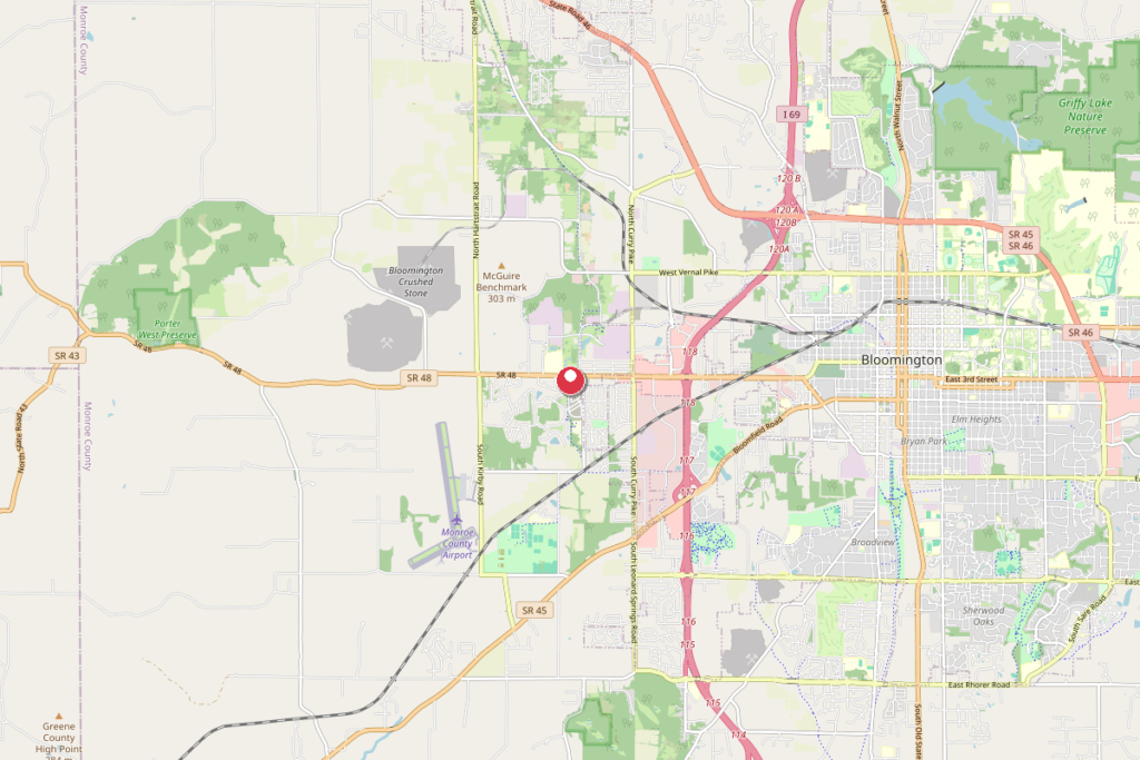 Map of Bloomington, IN