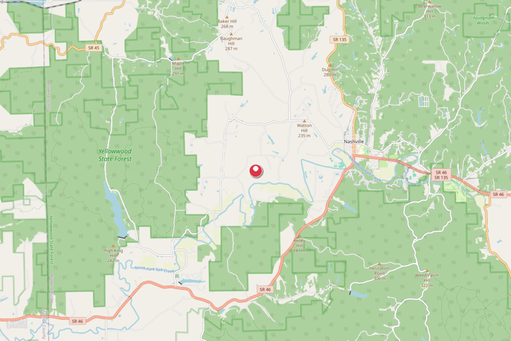 Map of Nashville, IN